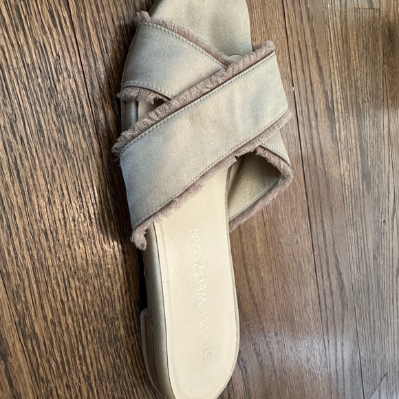 Stuart Weitzman nude satin slides - Picture 2 of 3